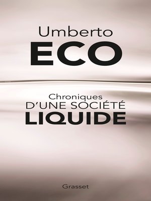 cover image of Chroniques d'une société liquide